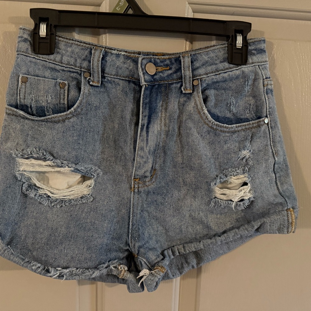 Womens mustard seed Distressed Denim Shorts size small